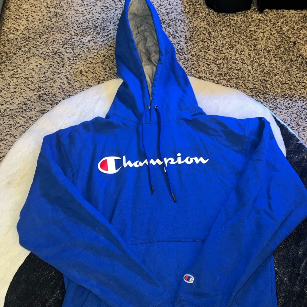 Champion Blue Hoodie Size Medium